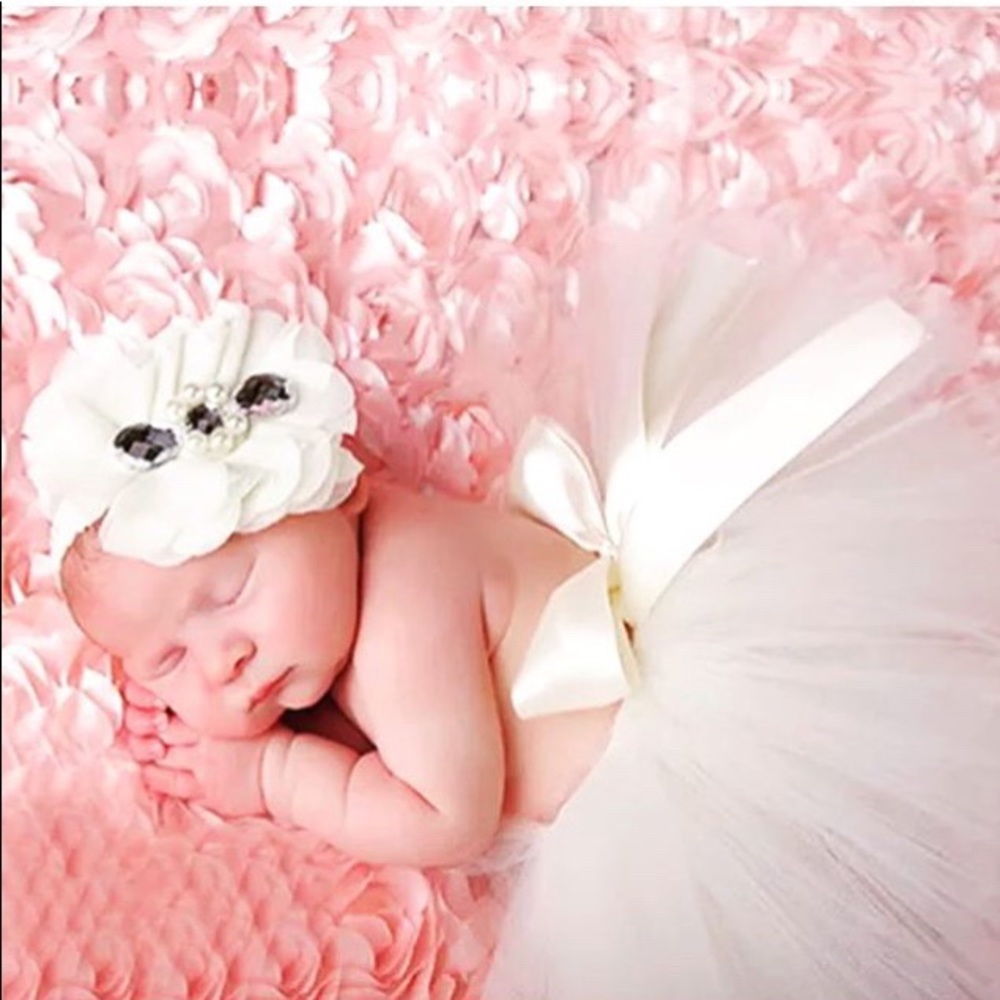 New newborn photo tutu & headband prop handmade